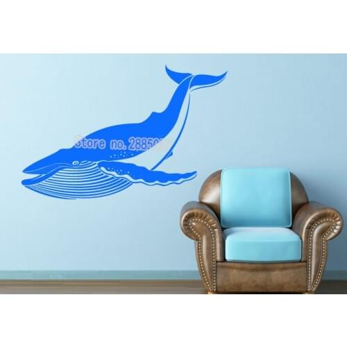 New Arrivals Beautiful Blue Whale Vinyl Wall Decal Wall Sticker Animal Decals Sofa Background Decor Home Decoration Mural LA347