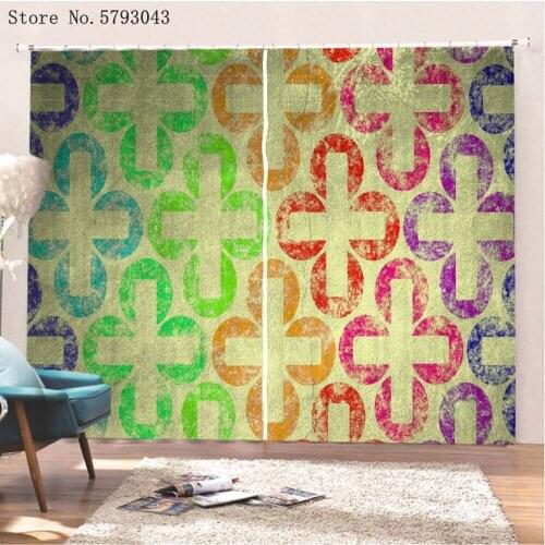 Colorful Window Curtains 3D Print Flowers Window Drapes Home Textile Window Treatment 2 Panels For Living Room Curtain Decor