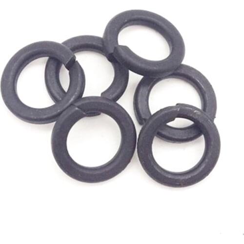 100Pcs DIN127 M2 M2.5 M3 M4 M5 M6 M8 Carbon Steel Shells Pad Black Spring Lock Washer Car Elastic Gasket GB93