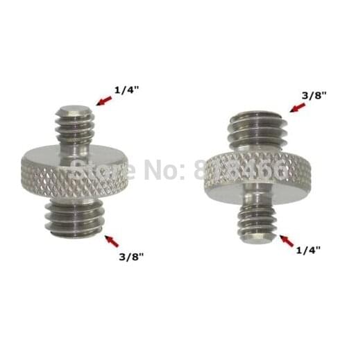 2pcs/lot New Metal Adapter Male 1/4" to Male 3/8" Thread Screws coupler 1/4-3/8 adapter ring For DSLR Tripod Monopod