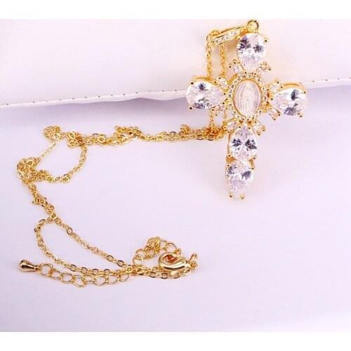 3PCS, Gold / Silver Color NEW fashion Jesus Shell Charm Cross Pendants For Women Men Chain Necklace
