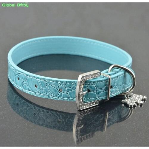 30 Pieces/lot) Gator Leather Mixed Wholesale Dog Pet Collar with Fashion Charms