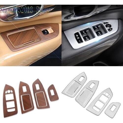 For Volvo XC90 2016-2020 ABS Chrome Interior Door Armrest Window Switch Buttons Cover Car Styling Accessories 6pcs