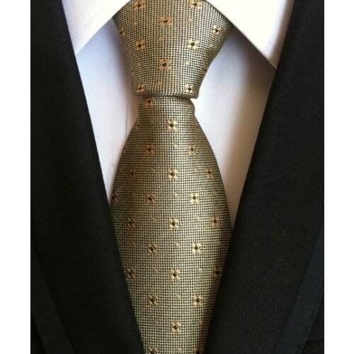 8cm New Classic Ties Luxury Golden Floral Necktie for Wedding Business