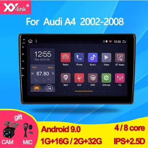 9" 2G RAM 8 cores Android 9.0 Car DVD Stereo GPS Navigation For Audi A4 S4 RS4 8E 8F B9 B7 2002 to 2007 2008 radio headunit 4G