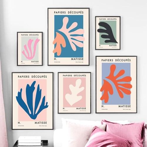 Abstract Matisse Colorful Leaf Plant Wall Art Canvas Painting For Living Room Bedroom Nordic Posters And Prints Wall Pictures