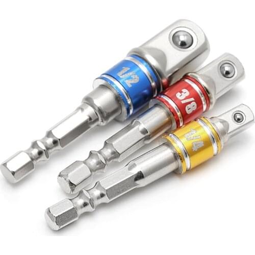 3 Pcs Power Screwdriver Driver Socket Bit Adapter Drill 1/4" 3/8" 1/2" Hex Shank My06 21 Dropshipping