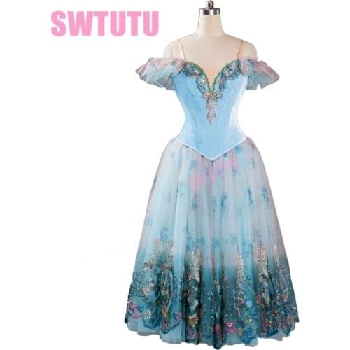 Sleeping beauty ballet dress romantic adult giselle ballet tutu dress blue professional dress women ballerina dress BT9116