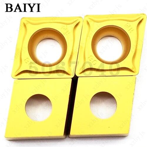 BAIYI Turning tool insert CCMT120408 -HM carbide inserts lathe metal cutter CCMT12 CCMT for medium cut of steel CCMT120408-HM