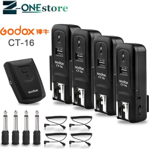 New Godox CT-16 16 Channels Wireless Radio Flash Trigger Transmitter + Receiver Set for Canon Nikon Pentax Studio Flash