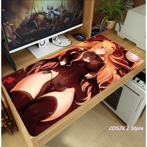 Anime Black Rock Shooter Mouse Pad Thicken Laptop Gaming Mice Mat Desk Keyboard Mat Anti-Slip Playmat Cosplay Decorate Xmas Gift