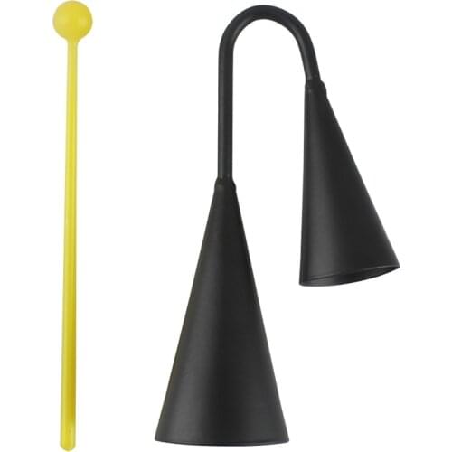 Black Iron Double Cowbell Percussion for Musical Learning Instruments