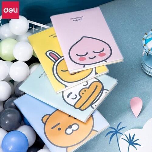 Deli 4pcs Cute Kakao Friends Notebook 32K Blank Paper 72pages Kawaii Korean Stationery Diary Notebook School Office Planner Note