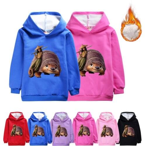 Disney Raya and The Last Dragon Children Clothes Boy Jackets Hooded Wool pullover sweater Fashion Print Coat Hoodies