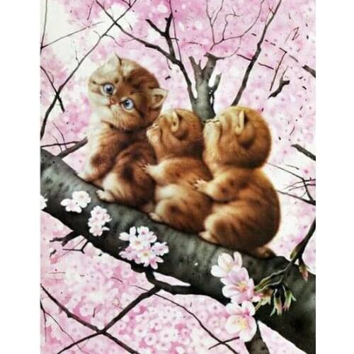 DIY Diamond Painting Plum blossom Cross Stitch Mosaic Rhinestone Diamond Embroidery Cat Home Decoration Diamond Painting FZ574