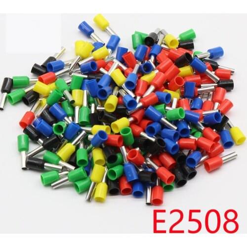 E2508 Tube insulating terminals 2.5MM2 100PCS/Pack Insulated Cable Wire Connector Insulating Crimp Terminal Connector E