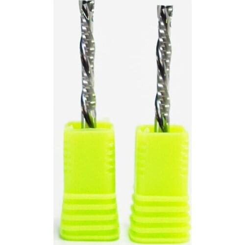 5Pcs 3.175, 4mm UP DOWN Cut Two Flutes Spiral Carbide Mill Tool Cutters for CNC Router, Compression Wood End Mill Cutter Bits