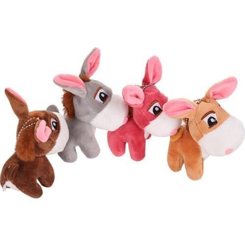 Cute Little Donkey Pendant Little Donkey Keychain Fun Plush Doll Children Toy Animals Baby Kids Toys for Children Girls gifts