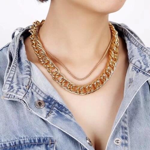 Fashion Multilayer Pearl Star Geometric Pendant Gold Chain Necklace Ladies Street Hip Hop Dance Performance Party Jewelry