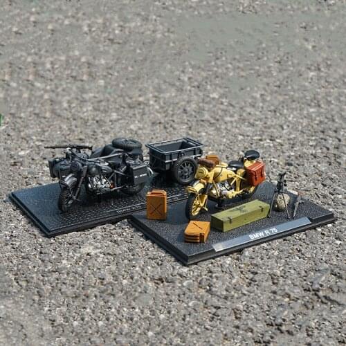1/24 Metal alloy die-casting car model Bmw R75 three-wheeled motorcycle Adult collection Children’s gifts Decoration display