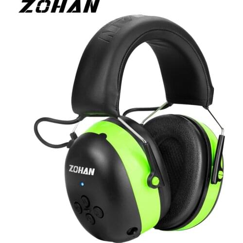 ZOHAN Earmuffs Hearing Protection with Bluetooth 5.0 Headphones Safety Noise Reduction 25dB NRR Protector for for Mowing Music