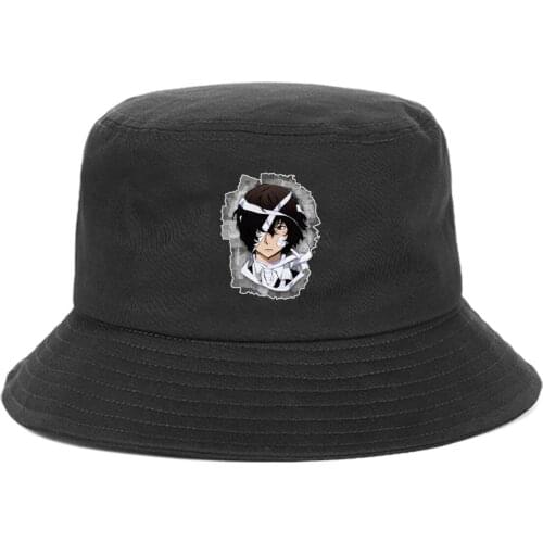 Anime Bungo Stray Dogs Bucket Hat teenager Outdoor Fisherman Hats Summer Cap unisex Streetwear Chapeau Caps