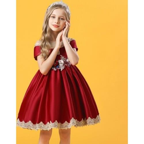 Toddler Princess Dress Girls Dress Easter Costume Kids Elegant Wedding Dresses Flowers Children Clothing Birthday Party Vestidos