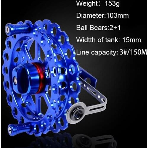Full Metal Fish Line Reel Hand Wheel 2+1BB Right handed Fishing Wheels Aluminum CNC Ultralight Hand Reel Force Release Button