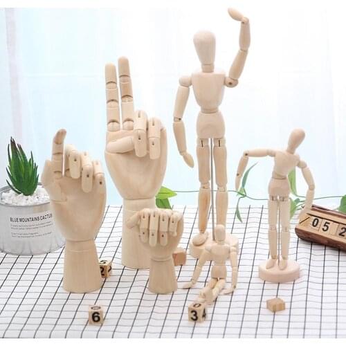 Adjustable Wooden Joint Arm Hand Table Desktop Decor Doll Model Crafts Ornaments Mannequin Model Home Decor Human Artist Models