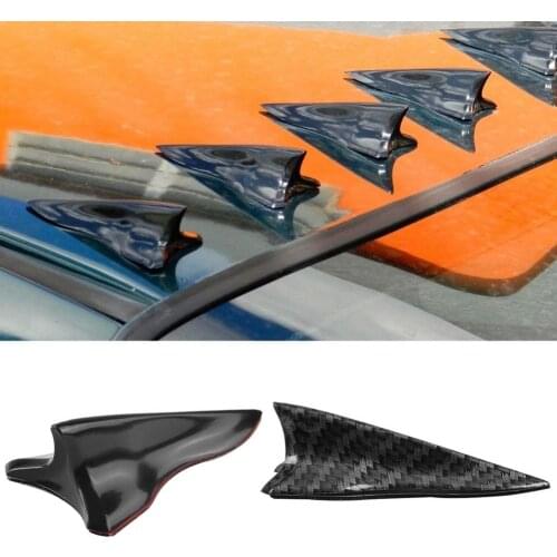 Stylish Carbon Fiber Shark Fin Wing Car Vehicle Roof Top Spoiler Decoration