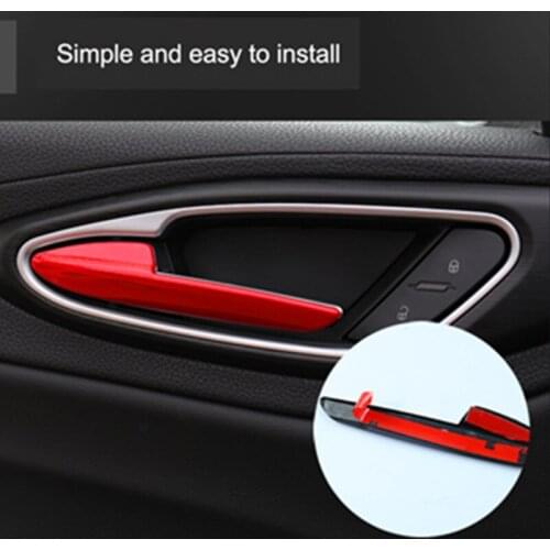 TAJIAN 4Pcs Car Interior Door Handle Cover Trim Carbon Fiber ABS Trim Handle ABS Sticker Auto Accessories For Alfa Romeo Giulia