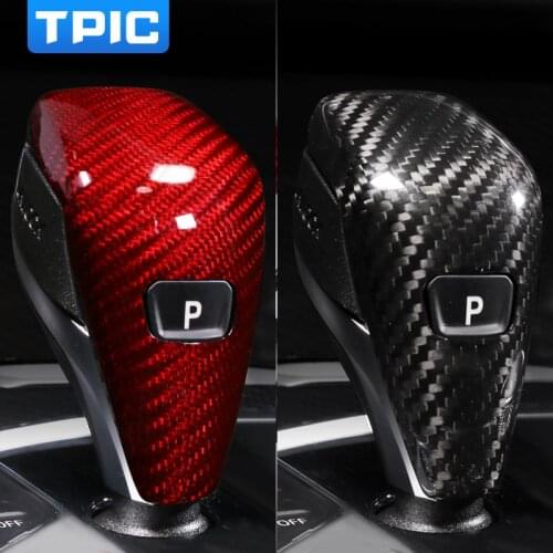 TPIC Interior Car Engine Start Stop Button Carbon Fiber Sticker Gear Shift Cover Decor For BMW G20 G28 325li 320i 2018~ 3 Series