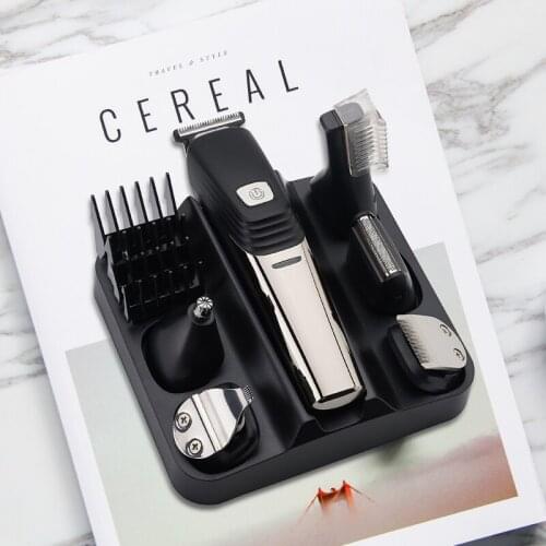 Waterproof electric clipper oem 6 in 1 multi function hair cut rechargeable professional nose hair clipper cover set