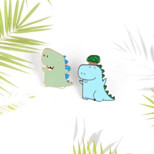 Green Tyrannosaurus Enamel Pin Naughty Tongue Dinosaur Brooch Denim Jean shirts bags Clothes Animal Jewelry gift for Friends