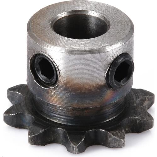 1pc 10 Teeth 10T Metal Pilot Motor Gear Roller Chain Drive Sprocket 8mm Bore Diameter 15x25mm