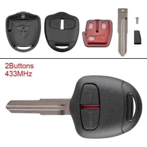 1 pc 433MHz 2 Buttons Car Remote Key with ID46 Chip and Battery fit for MITSUBISHI Triton Pajero Outlander ASX Lancer MIT8 Lama