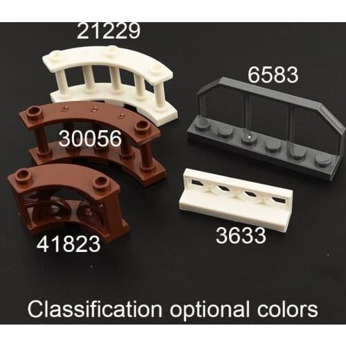 10pcs Building Block 21229 30056 41823 6583 3633 Fence Wall Bar Window Street View City MOC Construction Parts Toys Accessories