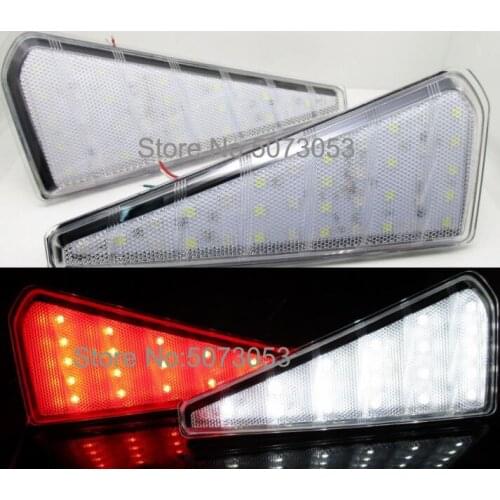 2PCS 72LED 5050led Crystal lens Rear bumper reflector light tail reverse brake stop light lamp for Toyota Noah/VOXY 80Lines