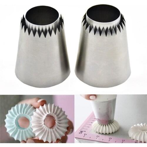 2pc Ring Cookies Mold Sultan Tube Icing Piping Nozzles For Decorating Cake Big Size Russian Pastry Tips Dessert Decoration