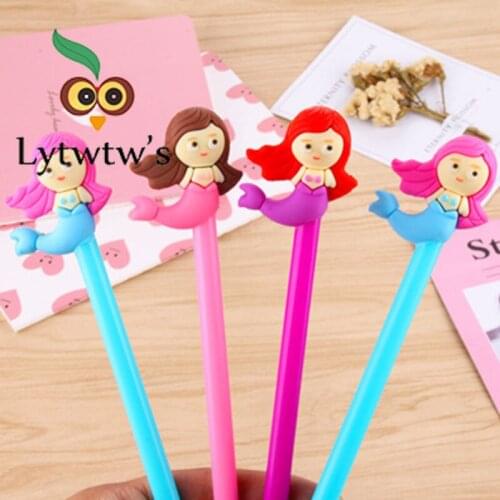 3 Pcs Mixed Color Creative Mermaid Cute Gel Pen Stationery Office Material School Supplies South Korean Colorful Ink 0.5 Mm