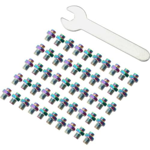 50 Pcs M4*6mm Bicycle Pedal Bolts Stainless Steel Mountain Bike Anti-Slip Screws Fixed Stud Pin Nail Foot Cycling Accessories