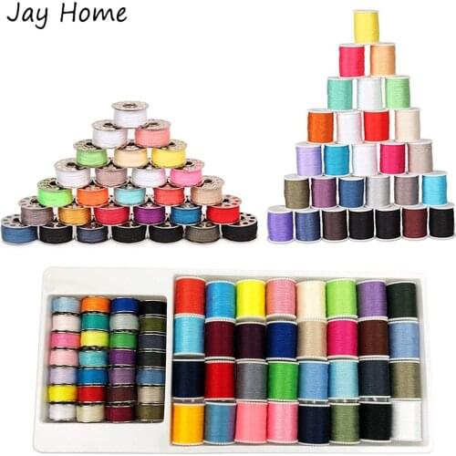 60Pcs Sewing Machine Thread Kit Multicolor Sewing Thread Bobbins for DIY Stitching Embroidery Hand Sewing Thread Spools Supplies