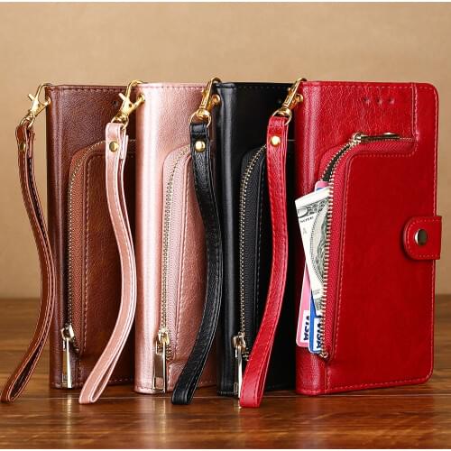 Wallet Case For OPPO A1 A5 A7 A9 A8 2018 2020 Zipper Leather Flip Cover On A15 A37 A57 A59 A77 A73 A83 Magnetic Card Soft Case