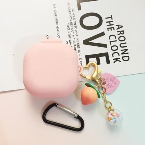For Samsung Galaxy buds live / Galaxy buds PRO Earphone Case Cute Sweet Peach Pendant Non-slip Protector hearphone Cover