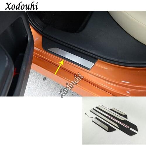 Car Styling Cover Pedal Door Sill Scuff Plate Frame Trim LED External Threshold Parts For Honda Civic 10th Sedan 2019 2020 2021