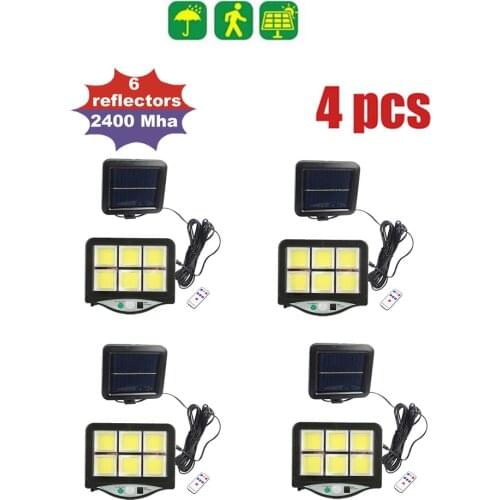 4pcs seperable 120LED Solar Lights Motion Sensor Waterproof Solar Powered Lamp for Garden Decoration Street Wall Outdoor Lightin
