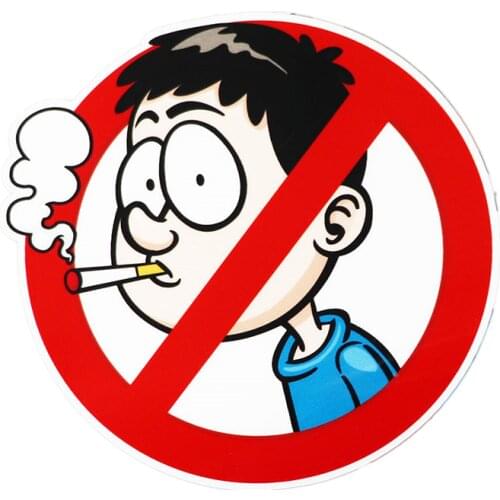 Personality Car Stickers Cartoon NO SMOKING Warning Sign Decal PVC Decorative