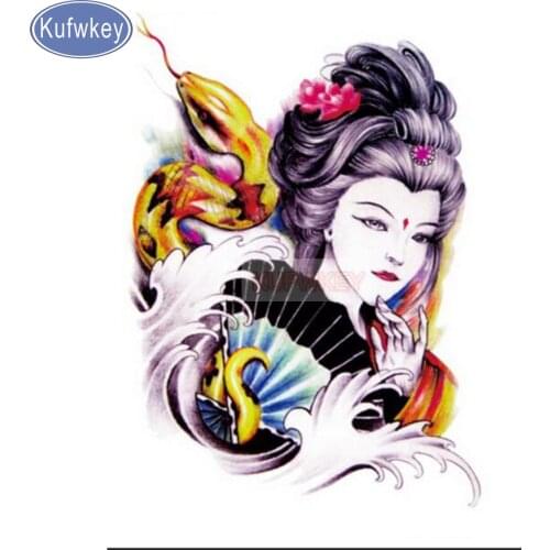 Japanese girl painting,5D Diy diamond painting cross stitch square rhinestone of picture snake mosaic full embroidery,home decor