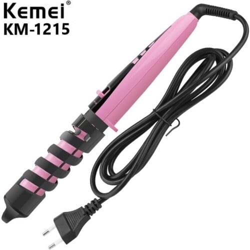 Kemei modelador de cabelo elétrico KM-1215 curling ferro estilo do cabelo encaracolado anti-escaldante espiral curler curling va