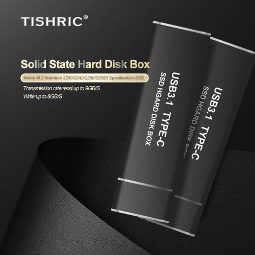 TISHRIC HDD Enclosure USB3.0 To M-SATA NGFF M.2 External Hard Drive Box HDD Case Hard Disk Case Support 5 Gbps 10TB